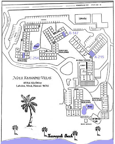 Maui Kaanapali Villas Map Hawaii Maui Kaanapali Beach Villas Condos